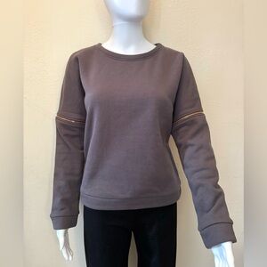 NEW Fleece-lined Zip-off Sleeves Gray Sweatshirt - Size Small